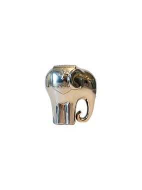 Three Hands Ceramic Polished Silver Finish Elephant Figurine